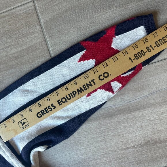 Perry Ellis Blue & White Striped Sweater w/ Red Stars – Women’s Large - Picture 5 of 9